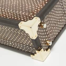 Aspinal Of London Dark Brown Watersnake Leather Trunk Top Handle Bag