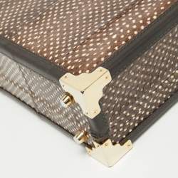 Aspinal Of London Dark Brown Watersnake Leather Trunk Top Handle Bag