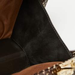 Aspinal Of London Dark Brown Watersnake Leather Trunk Top Handle Bag