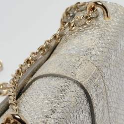 Aspinal Of London Silver Python Embossed Leather Small Lottie Shoulder Bag