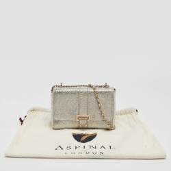 Aspinal Of London Silver Python Embossed Leather Small Lottie Shoulder Bag