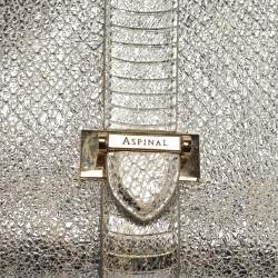 Aspinal Of London Silver Python Embossed Leather Small Lottie Shoulder Bag