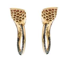 Asprey Lily Multicolor Gemstone 18k Yellow Gold Statement Hoop Earrings