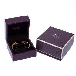 Asprey Lily Multicolor Gemstone 18k Yellow Gold Statement Hoop Earrings