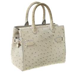 مملوكة مسبقًا  حقيبة يد آسبري بيلغرافيا جلد نعام خضراء ليموني افوكادو