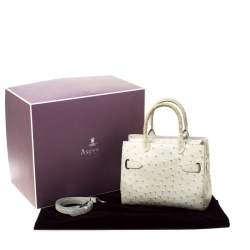 مملوكة مسبقًا  حقيبة يد آسبري بيلغرافيا جلد نعام خضراء ليموني افوكادو