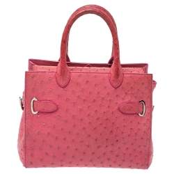Asprey Pink Ostrich Belgravia Tote