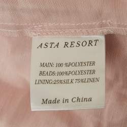 Pre Owned تنورة ميني أستا ريزورت ياسمين شبك مزينة وردي مقاس متوسط (ميديوم)