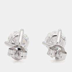 Pre Owned 2.00 cts Round Lab Grown Diamond 14k White Gold 3 Prong Martini Studs
