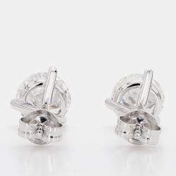 Pre Owned 2.50 cts Round Lab Grown Diamond 14k White Gold 3 Prong Martini Studs