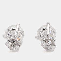 Pre Owned 3.00 cts Round Lab Grown Diamond 14k White Gold 3 Prong Martini Studs