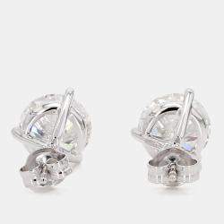 Pre Owned 4.00 cts Round Lab Grown Diamond 14k White Gold 3 Prong Martini Studs