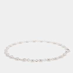 Pre Owned 2.02 cts Round Lab Grown Diamond 14k White Gold Halo Tennis Bracelet