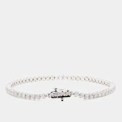 Pre Owned 2.05 cts Round Lab Grown Diamond 14k White Gold Luxe Tennis Bracelet