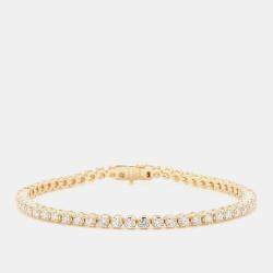 Pre Owned 3.05 cts Round Lab Grown Diamond 14k Yellow Gold Luxe Tennis Bracelet
