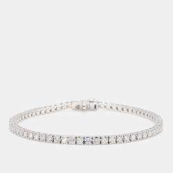 Pre Owned 3.10 cts Round Lab Grown Diamond 14k White Gold Classic Tennis Bracelet