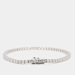 Pre Owned 3.10 cts Round Lab Grown Diamond 14k White Gold Classic Tennis Bracelet