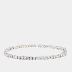 Pre Owned 3.10 cts Round Lab Grown Diamond 14k White Gold Classic Tennis Bracelet