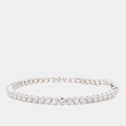 Pre Owned 4.05 cts Round Lab Grown Diamond 14k White Gold Luxe Tennis Bracelet