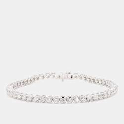Pre Owned 4.05 cts Round Lab Grown Diamond 14k White Gold Luxe Tennis Bracelet