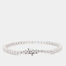 Pre Owned 4.05 cts Round Lab Grown Diamond 14k White Gold Luxe Tennis Bracelet