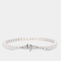 Pre Owned 5.05 cts Round Lab Grown Diamond 14k White Gold Luxe Tennis Bracelet