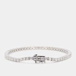 مملوكة مسبقًا 5.07 cts Round Lab Grown Diamond 14k White Gold Classic Tennis Bracelet