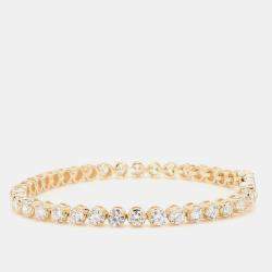 Pre Owned 7.05 cts Round Lab Grown Diamond 14k Yellow Gold Luxe Tennis Bracelet