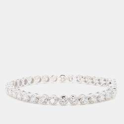 Pre Owned 8.05 cts Round Lab Grown Diamond 14k White Gold Luxe Tennis Bracelet