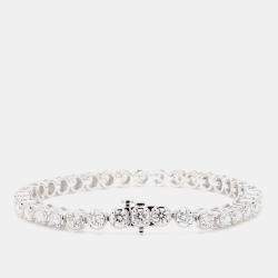 Pre Owned 8.05 cts Round Lab Grown Diamond 14k White Gold Luxe Tennis Bracelet