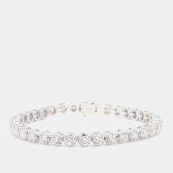 Pre Owned 8.05 cts Round Lab Grown Diamond 14k White Gold Luxe Tennis Bracelet