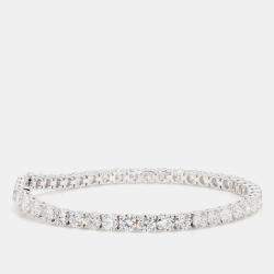 Pre Owned 8.80 cts Round Lab Grown Diamond 14k White Gold Classic Tennis Bracelet