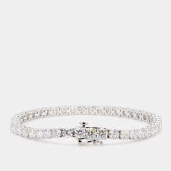 Pre Owned 8.80 cts Round Lab Grown Diamond 14k White Gold Classic Tennis Bracelet