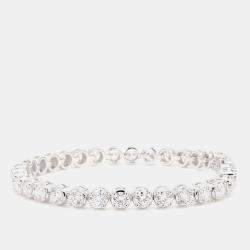 Pre Owned 10.11 cts Round Lab Grown Diamond 14k White Gold Luxe Tennis Bracelet