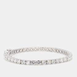 Pre Owned 10.12 cts Round Lab Grown Diamond 14k White Gold Classic Tennis Bracelet