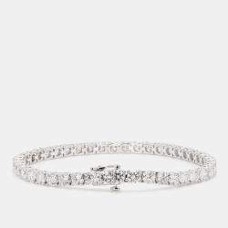 Pre Owned 10.12 cts Round Lab Grown Diamond 14k White Gold Classic Tennis Bracelet