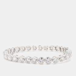 Pre Owned 12.11 cts Round Lab Grown Diamond 14k White Gold Luxe Tennis Bracelet