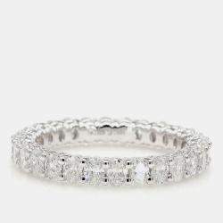 Pre Owned 2.04 cts Oval Lab Grown Diamond 14k White Gold Eternity Band US 7
