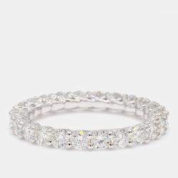 Pre Owned 2.14 cts Round Lab Grown Diamond 14k White Gold Eternity Band US 7