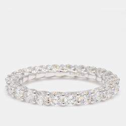 Pre Owned 2.14 cts Round Lab Grown Diamond 14k White Gold Eternity Band US 7