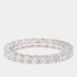 Pre Owned 2.14 cts Round Lab Grown Diamond 14k White Gold Eternity Band US 7