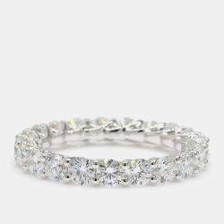 Pre Owned 3.00 cts Round Lab Grown Diamond 14k White Gold Eternity Band US 7