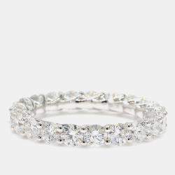 Pre Owned 3.00 cts Round Lab Grown Diamond 14k White Gold Eternity Band US 7