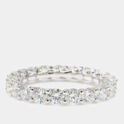 Pre Owned 3.00 cts Round Lab Grown Diamond 14k White Gold Eternity Band US 7