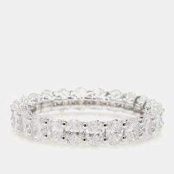 Pre Owned 3.00 cts Round Lab Grown Diamond 14k White Gold Eternity Band US 7