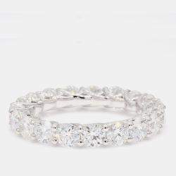 Pre Owned 3.99 cts Round Lab Grown Diamond 14k White Gold Eternity Band US 7