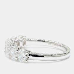 Pre Owned 1.50 cts Oval Lab Grown Diamond 14k White Gold 7 Stone Wedding Band