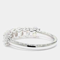 Pre Owned 1.50 cts Oval Lab Grown Diamond 14k White Gold 7 Stone Wedding Band