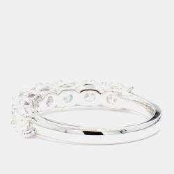 Pre Owned 2.01 cts Round Lab Grown Diamond 14k White Gold 7 Stone Wedding Band