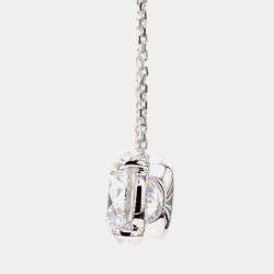 Pre Owned 3.38 cts Round Lab Grown Diamond 14k White Gold Solitaire Pendant 16